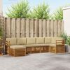 vidaXL Sektionsoffgrupp 7 pcs Naturlig och Beige Massivt Akaciatr&auml;