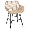 vidaXL Matstol 2 pcs Naturfärg 55 x 50 x 74 cm Rattan och Järn