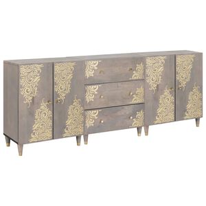 vidaXL Badrumssk&aring;psset 3 st 180 x 33 x 75 cm Massivt mangotr&auml;