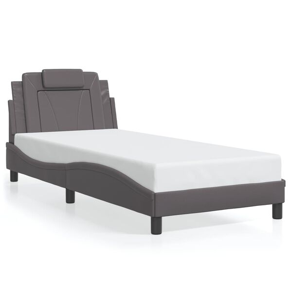 vidaXL Bed Frame "Viana" without Mattress Grey 90x200 cm Faux Leather
