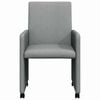 vidaXL Matstolar med hjul med hjul 2 pcs Ljusgr&aring; 57 x 66 x 94 cm tyg