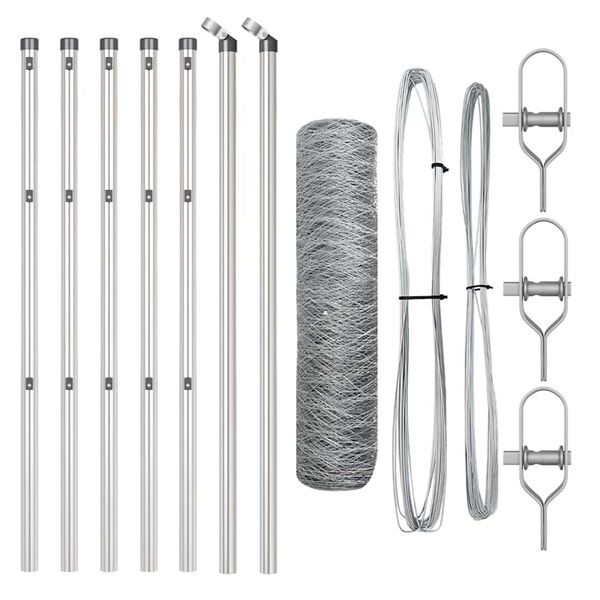 vidaXL St&auml;ngselstolpe Silver 10 x 0,6 m (36 mm n&auml;t) St&aring;l