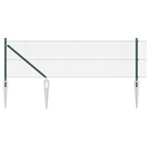vidaXL Svetsat tr&aring;dgalleri med piggar 10 x 0,6 m PVC-belagda st&aring;l Gr&ouml;n