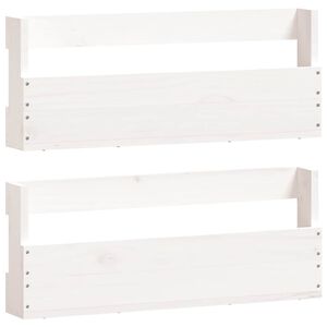 vidaXL V&auml;ggmonterade skost&auml;ll 2 st vit 59x9x23 cm massivt furu