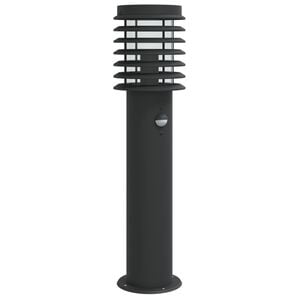 vidaXL Utomhusgolvlampa med sensor svart 60 cm rostfritt st&aring;l