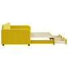 vidaXL Dagb&auml;dd utdragbar med l&aring;dor gul 90x200 cm sammet