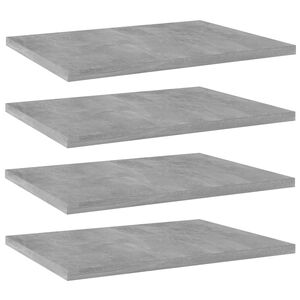 vidaXL Hyllplan 4 st betonggr&aring; 40x30x1,5 cm konstruerat tr&auml;