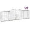 vidaXL Gabioner b&aring;gformade 25 st 300x30x80/100 cm galvaniserat j&auml;rn