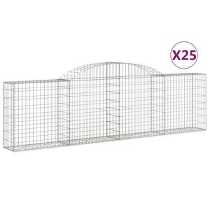 vidaXL Gabioner b&aring;gformade 25 st 300x30x80/100 cm galvaniserat j&auml;rn