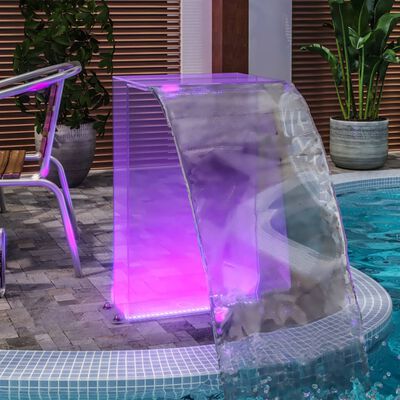 vidaXL Poolfontän med RGB LED akryl 51 cm