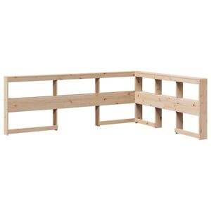 vidaXL Bokhylla s&auml;nggavel L-formad 160 cm massiv furu