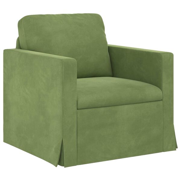 vidaXL Soffa 2 pcs Ljusgr&ouml;n 158 x 78 x 80 cm Sammet