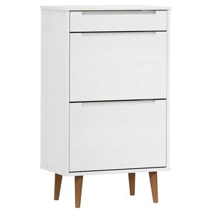vidaXL Skosk&aring;p MOLDE vit 59,5x35x103 cm massiv furu