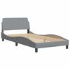 vidaXL Bed Frame with LED without Mattress "Hvar" Light Grey 100x200 cm Fabric