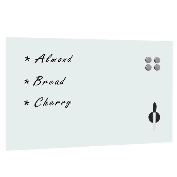 vidaXL Whiteboard magnetisk v&auml;ggmonterad glas 100x60 cm