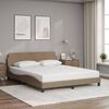 vidaXL Bed with Mattress "Dover" Cappuccino 160x200 cm Faux Leather