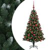 vidaXL Konstgjord julgran med kulor 120 cm 150 LED-lampor Varmvit