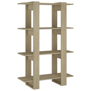 vidaXL Bokhylla/Rumsavdelare sonoma-ek 80x30x123,5 cm