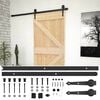 vidaXL Skjutd&ouml;rr 80 x 210 cm Massiv furu Naturlig och svart