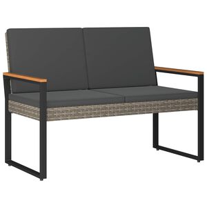 vidaXL Utomhusb&auml;nk Gr&aring; och m&ouml;rkgr&aring; 107 x 61 x 80 cm konstrotting