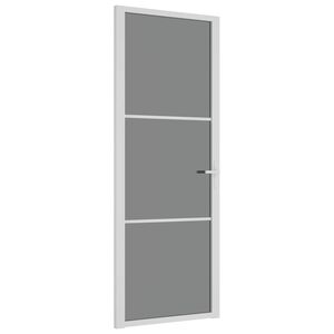 vidaXL Innerd&ouml;rr 76x201,5 cm vit ESG-glas och aluminium