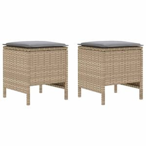 vidaXL 2 st Tr&auml;dg&aring;rdspall PE Rattan Beige och Ljusgr&aring;