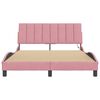 vidaXL Bed Frame with LED without Mattress "Hanko" Pink 120x200 cm Velvet
