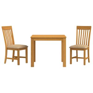 vidaXL Matgrupp 3 st Beige Massivt Ektr&auml;