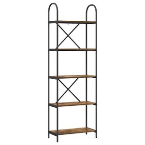 vidaXL Hyllsystem 5 niv&aring;er 60 x 30 x 183 cm Konstruerat tr&auml; R&ouml;kt ek