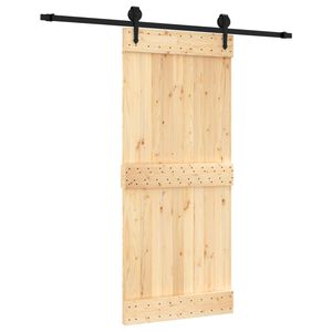 vidaXL Skjutd&ouml;rr med beslag 90x210 cm massiv furu