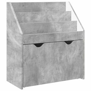 vidaXL Barnbokhylla Betonggr&aring; 60 x 29,5 x 69 cm Konstruerat tr&auml;