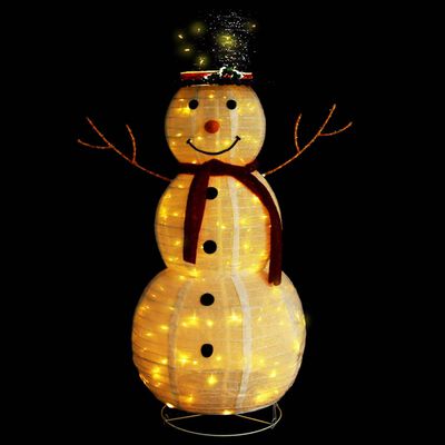 vidaXL Dekorativ snögubbe med LED lyxigt tyg 120 cm