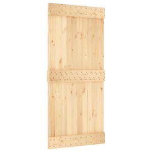 vidaXL Skjutd&ouml;rr NARVIK Naturlig och svart 95 x 210 cm (213,5 cm)