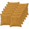 vidaXL Kudd&ouml;verdrag 12 st HOUTEN Gul 45 x 45 cm Mikrofiber Fleece