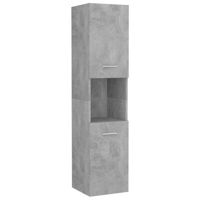 vidaXL Badrumsskåp betonggrå 30x30x130 cm spånskiva