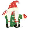 vidaXL Belyst Tomte med 60 LED-lampor Varmvit 71 x 64 cm Glittertyg