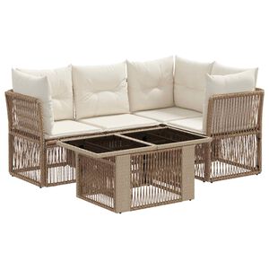 vidaXL Tr&auml;dg&aring;rdsoffset 5 st Beige konstrotting
