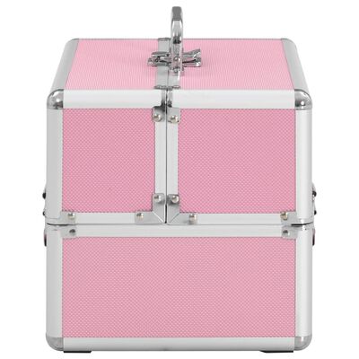vidaXL Sminklåda 22x30x21 cm rosa aluminium