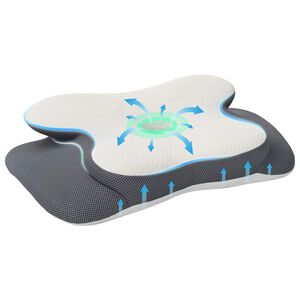 vidaXL Nackkudde Vit Minneskum 58 x 37,5 x 12 cm