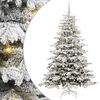 vidaXL Plast Hingad Julgran med LED -remsljus Vit 180 cm PE och PVC