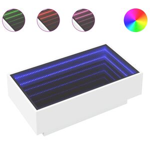 vidaXL Soffbord med LEDs vit 90x50x30 cm konstruerat tr&auml;