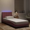 vidaXL Bed Frame with LED without Mattress "Hanko" Pink 80x200 cm Velvet