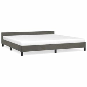 vidaXL S&auml;ngram utan madrass m&ouml;rkgr&aring; 200x200 cm sammet