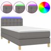 vidaXL Rams&auml;ng med madrass & LED m&ouml;rkgr&aring; 90x190 cm tyg