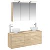 vidaXL Badrumsm&ouml;belset 4 pcs Sonoma-ek Konstruerat tr&auml; och glas