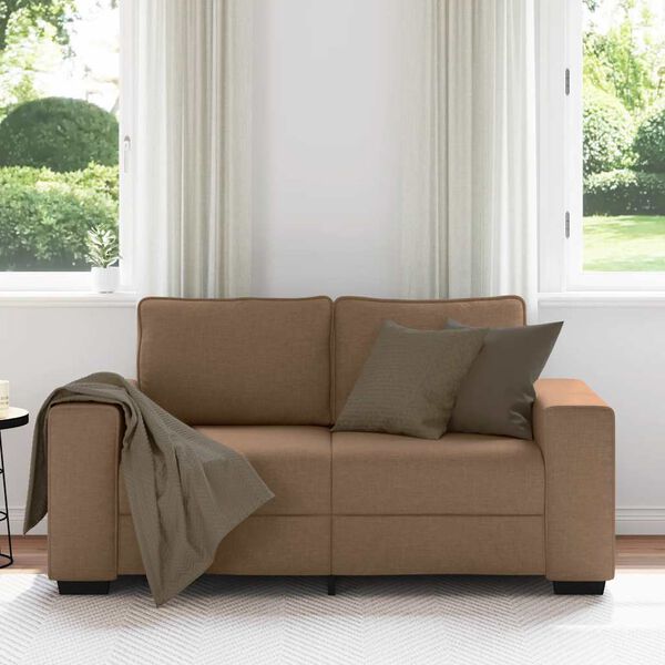 vidaXL 2-sitssoffa brun 160x77x82 cm tyg