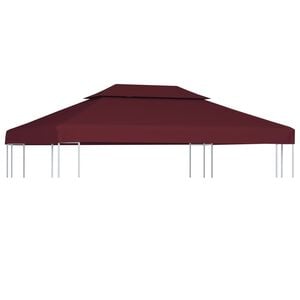 vidaXL Paviljongtak med ventilering 310 g/m&sup2; 4x3 m vinr&ouml;d