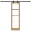 vidaXL Skjutdörr Naturfärg 61 x 198,5 cm Massivt tallträ och glas