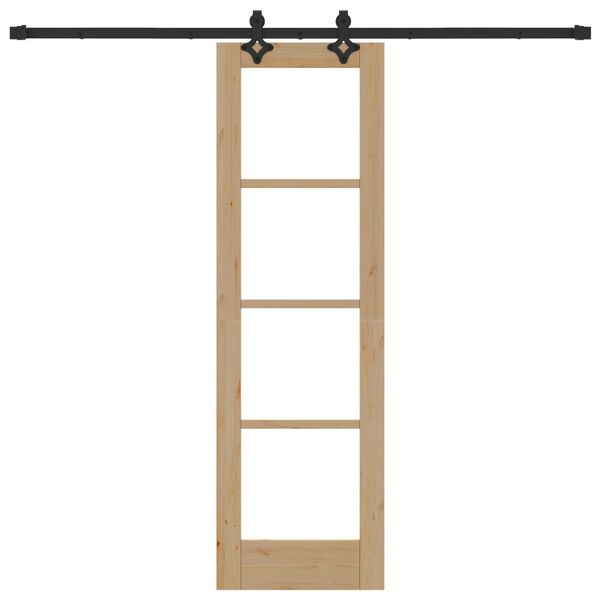 vidaXL Skjutdörr Naturfärg 61 x 198,5 cm Massivt tallträ och glas