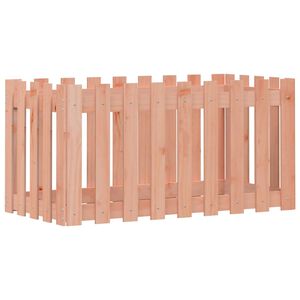 vidaXL Odlingsl&aring;da med staket-design 100x50x50 cm massivt douglastr&auml;